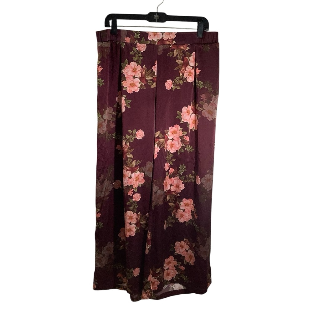 Johnny Was 100% Silk Winonna Easy Wide Leg Pants Floral - Picture 1 of 8